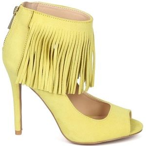 Suede green fringe heels 🌟✨🌟